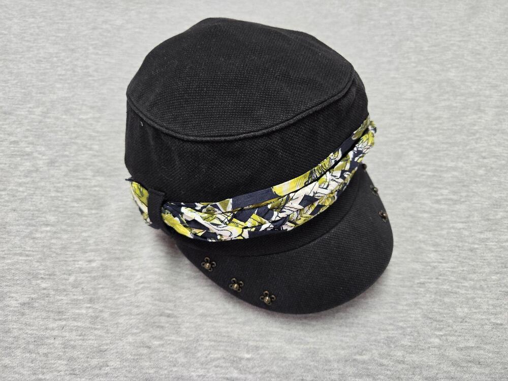Y2K Diesel Hat Cap Fitted Womens One Size Black Studded Army Cadet Cap Grunge